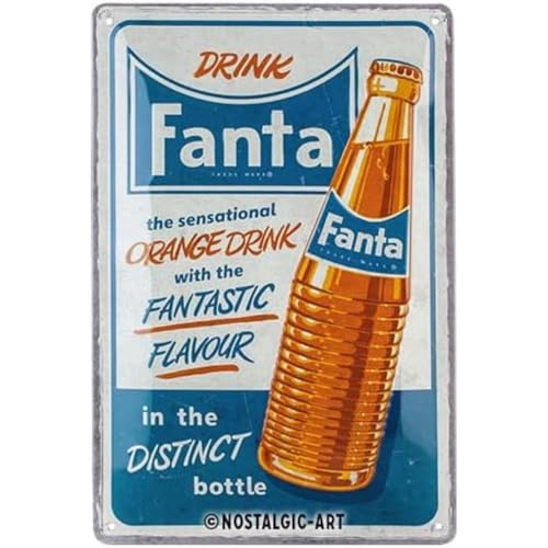 Nostalgic-Art Retro Blechschild, 20 x 30 cm, Fanta – Sensational Orange Drink – Geschenk-Idee als Bar-Zubehör, aus Metall, Vintage Design von Nostalgic-Art