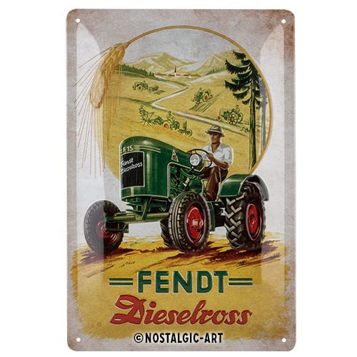 Nostalgic-Art Retro Blechschild, 20 x 30 cm, Fendt – Dieselross – Geschenk-Idee für Traktor-Fans, Original Lizenzprodukt (OLP), aus Metall, Vintage Design, Blechschilder Sprüche von Nostalgic-Art