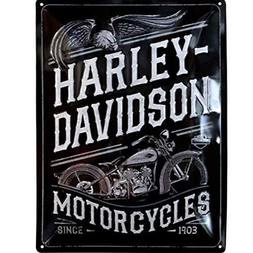 Nostalgic-Art Retro Blechschild, Harley-Davidson – Motorcycles Eagle – Geschenk-Idee für Biker, aus Metall, Vintage-Design zur Dekoration, 30 x 40 cm von Nostalgic-Art