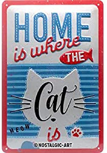 Nostalgic-Art Retro Blechschild Home Where The Cat is – Geschenk-Idee für Katzen-Liebhaber, aus Metall, Vintage-Design zur Dekoration, 20 x 30 cm Nostalgic-Art Retro Blechschild Home Where The Cat is – Geschenk-Idee für Katzen-Liebhaber, aus Metall, Vintage-Design zur Dekoration, 20 x 30 cm von Nostalgic-Art