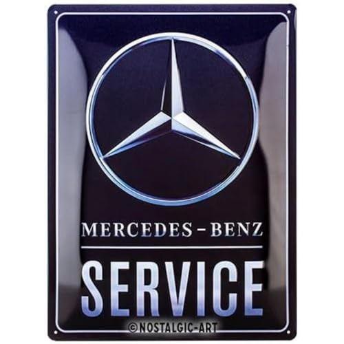 Nostalgic-Art Retro Blechschild, 30 x 40 cm, Mercedes-Benz – Service Blue – Mercedes-Benz Geschenk-Idee, aus Metall, Vintage Design von Nostalgic-Art