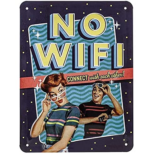 Nostalgic-Art Retro Blechschild, 15 x 20 cm, No WiFi – Warnschild als Geschenk-Idee, aus Metall, Vintage Design, Blechschilder Sprüche von Nostalgic-Art