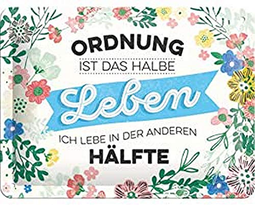 Nostalgic-Art Retro Blechschild Word Up – Ordnung ist das halbe Leben – Geschenk-Idee für Chaoten, aus Metall, Vintage-Design mit Spruch, 15 x 20 cm von Nostalgic-Art