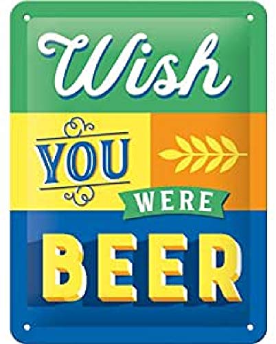 Nostalgic-Art Retro Blechschild Word Up – Wish You were Beer – Geschenk-Idee für Bier-Liebhaber, aus Metall, Vintage-Design mit Spruch, 15 x 20 cm Nostalgic-Art Retro Blechschild Word Up – Wish You were Beer – Geschenk-Idee für Bier-Liebhaber, aus Metall, Vintage-Design mit Spruch, 15 x 20 cm von Nostalgic-Art