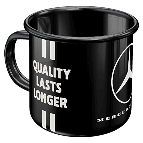 Nostalgic-Art Retro Emaille-Tasse, 360 ml, Daimler Truck – Drivers Only – Geschenk-Idee für Trucker, Camping-Becher, Vintage Design von Nostalgic-Art