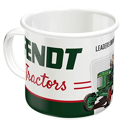 Nostalgic-Art Retro Emaille-Tasse, 360 ml, Fendt – Tractors – Geschenk-Idee für Traktor-Fans, Original Lizenzprodukt (OLP), Camping-Becher, Vintage Design von Nostalgic-Art