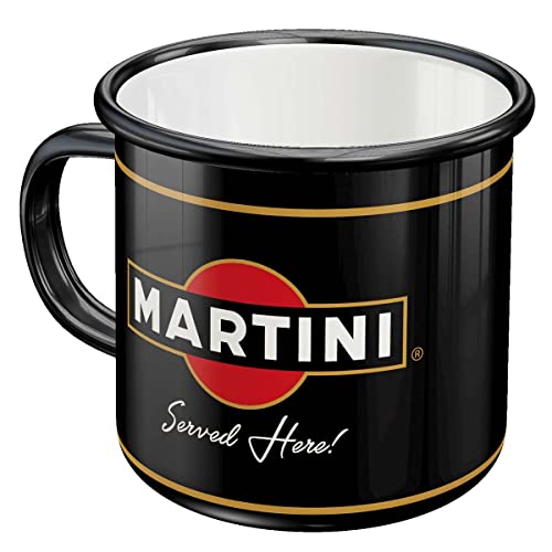 Nostalgic-Art Retro Emaille-Tasse, 360 ml, Martini – Served Here – Geschenk-Idee als Bar-Zubehör, Original Lizenzprodukt (OLP), Camping-Becher, Vintage Design Nostalgic-Art Retro Emaille-Tasse, 360 ml, Martini – Served Here – Geschenk-Idee als Bar-Zubehör, Original Lizenzprodukt (OLP), Camping-Becher, Vintage Design von Nostalgic-Art