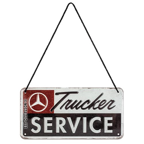 Nostalgic-Art Retro Hängeschild, 10 x 20 cm, Daimler Truck – Trucker Service – Geschenk-Idee für Trucker, aus Metall, Vintage Design von Nostalgic-Art
