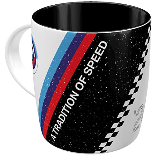 Nostalgic-Art Retro Kaffee-Becher, 330 ml, Original Lizenzprodukt (OLP), BMW Motorsport – Tradition Of Speed – Geschenk-Idee für BMW Accessoires Fans, Keramik-Tasse, Vintage Design von Nostalgic-Art