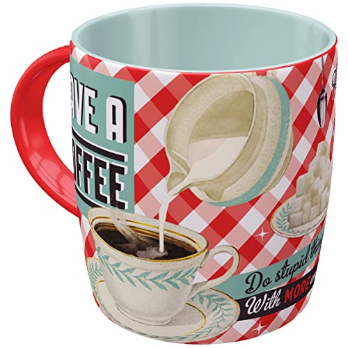 Nostalgic-Art Retro Kaffee-Becher, 330 ml, Have A Coffee – Geschenk-Idee für Nostalgie-Fans, Keramik-Tasse, Vintage Design mit Spruch von Nostalgic-Art