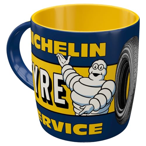 Nostalgic-Art Retro Kaffee-Becher, 330 ml, Michelin – Tyre Service – Geschenk-Idee für Motor-Fans, Keramik-Tasse, Vintage Design von Nostalgic-Art