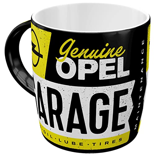Nostalgic-Art Retro Kaffee-Becher, 330 ml, Opel – Garage – Geschenk-Idee für Opel-Zubehör Fans, Keramik-Tasse, Vintage Design von Nostalgic-Art