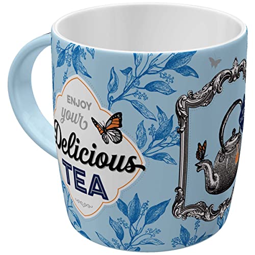 Nostalgic-Art Retro Teetasse, 330 ml, Always Time for a Tea – Geschenk-Idee für Tee-Liebhaber, Keramik-Tasse, Vintage Design mit Spruch von Nostalgic-Art
