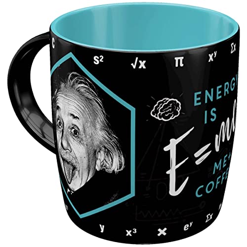 Nostalgic-Art Retro Kaffee-Becher, 330 ml, Einstein – Energy = Me + Coffee – Geschenk-Idee für Studenten, Keramik-Tasse, Vintage Design mit Spruch von Nostalgic-Art