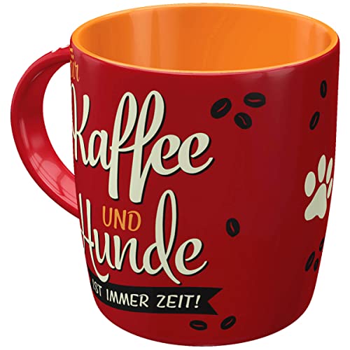 Nostalgic-Art Retro Kaffeebecher, 330 ml, PfotenSchild – Kaffee und Hunde – Geschenk-Idee für Hunde-Besitzer, Original Lizenzprodukt (OLP), Keramik-Tasse für Kaffee, Vintage Design von Nostalgic-Art