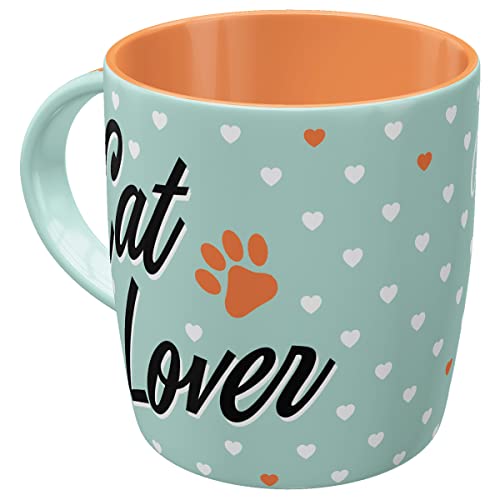 Nostalgic-Art Retro Kaffee-Becher, 330 ml, Cat Lover – Geschenk-Idee für Katzen-Besitzer, Keramik-Tasse, Vintage Design mit Spruch von Nostalgic-Art