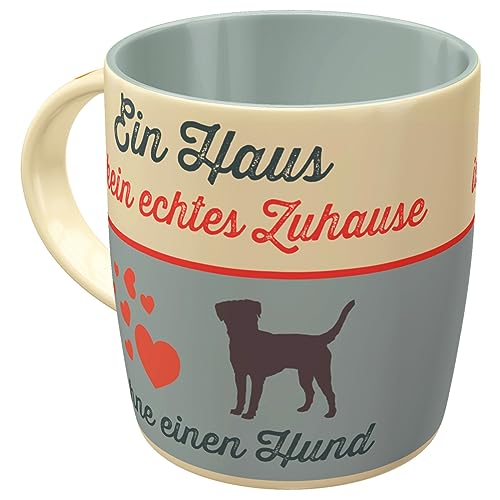 Nostalgic-Art Retro Kaffee-Becher, 330 ml, PfotenSchild – Ein Haus ist kein echtes Zuhause – Geschenk-Idee für Hunde-Besitzer, Keramik-Tasse, Vintage Design mit Spruch von Nostalgic-Art