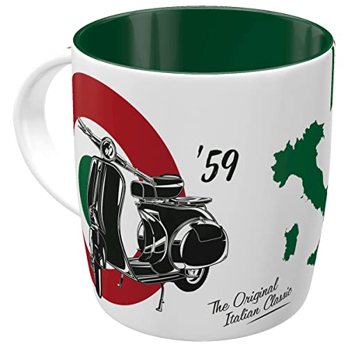 Nostalgic-Art Retro Kaffee-Becher, 330 ml, Vespa – The Italian Classic – Geschenk-Idee für Roller-Fans, Keramik-Tasse, Vintage Design von Nostalgic-Art