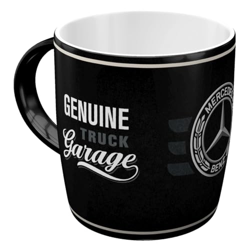 Nostalgic-Art Retro Kaffeebecher, 330 ml, Daimler Truck – Garage – Geschenk-Idee für Trucker, Original Lizenzprodukt (OLP), Keramik-Tasse für Kaffee, Vintage Design von Nostalgic-Art
