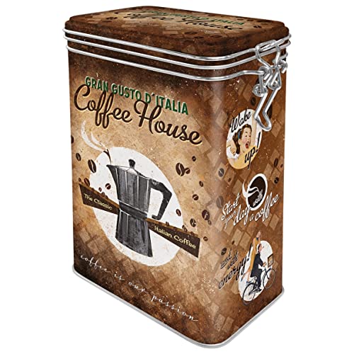 Nostalgic-Art Retro Kaffeedose, 1,3 l, Coffee House – Geschenk-Idee für Kaffee-Fans, Blech-Dose mit Aromadeckel, Vintage Design von Nostalgic-Art