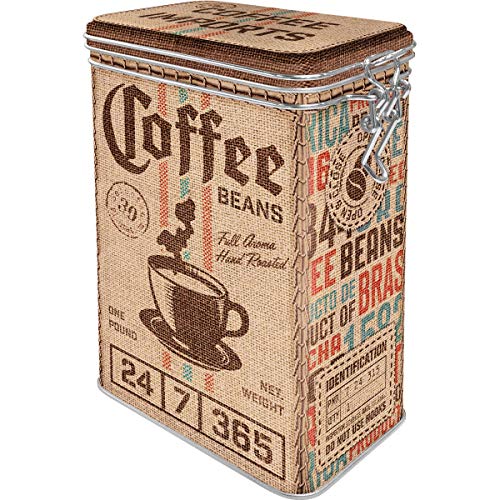 Nostalgic-Art Retro Kaffeedose, 1,3 l, Coffee Sack – Geschenk-Idee für Kaffee-Fans, Blech-Dose mit Aromadeckel, Vintage Design von Nostalgic-Art