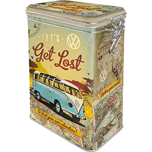 Nostalgic-Art Retro Kaffeedose, 1,3 l, VW Bulli – Let's Get Lost – Volkswagen Bus Geschenk-Idee, Blech-Dose mit Aromadeckel, Vintage Design von Nostalgic-Art