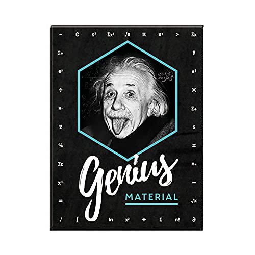 Nostalgic-Art, Retro Kühlschrank-Magnet, Einstein – Genius Material – Geschenk-Idee für Studenten, aus Metall, Vintage-Design, 6 x 8 cm von Nostalgic-Art