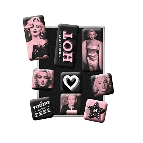 Nostalgic-Art Retro Kühlschrank-Magnete, 9 Stück, Marilyn – Some Like It Hot – Geschenk-Idee für Film-Fans, Magnetset für Magnettafel, Vintage Design von Nostalgic-Art