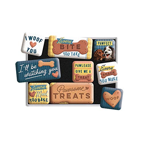 Nostalgic-Art Retro Kühlschrank-Magnete, 9 Stück, Every Bite You Take Dog Treats – Geschenk-Idee für Hunde-Besitzer, Magnetset für Magnettafel, Vintage Design von Nostalgic-Art