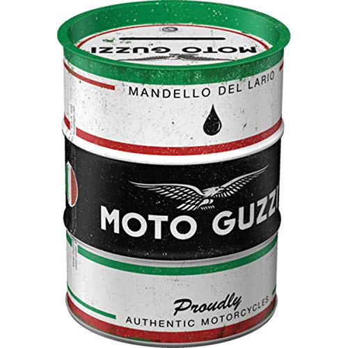 Nostalgic-Art Retro Spardose, 600 ml, Moto Guzzi – Italian Motorcycle Oil – Geschenk-Idee für Biker, Sparschwein aus Metall, Vintage Blech-Sparbüchse von Nostalgic-Art