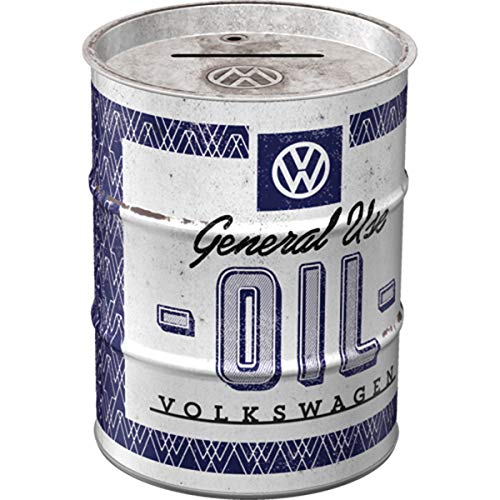 Nostalgic-Art Retro Spardose, 600 ml, VW – General Use Oil – Volkswagen Bus Geschenk-Idee, Sparschwein aus Metall, Vintage Blech-Sparbüchse von Nostalgic-Art