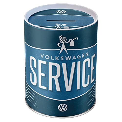 Nostalgic-Art Retro Spardose, 1 l, VW Service – Volkswagen Bus Geschenk-Idee, Sparschwein aus Metall, Vintage Blech-Sparbüchse von Nostalgic-Art