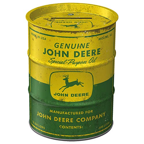 Nostalgic-Art Retro Spardose, 600 ml, John Deere – Special Purpose Oil – Geschenk-Idee für Traktor-Fans, Sparschwein aus Metall, Vintage Blech-Sparbüchse von Nostalgic-Art