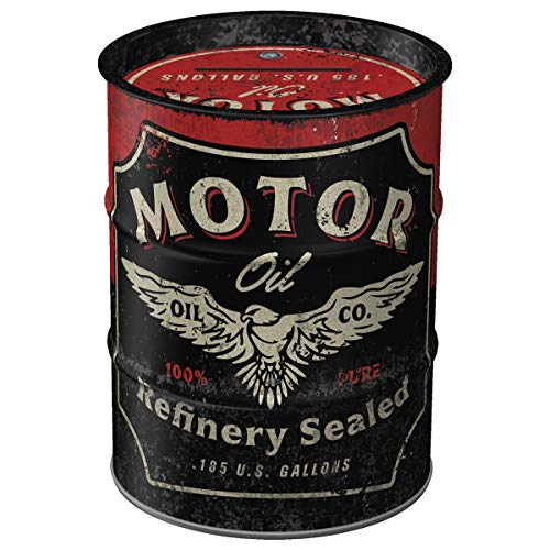 Nostalgic-Art Retro Spardose, 600 ml, Motor Oil – Geschenk-Idee für Motor-Fans, Sparschwein aus Metall, Vintage Blech-Sparbüchse von Nostalgic-Art
