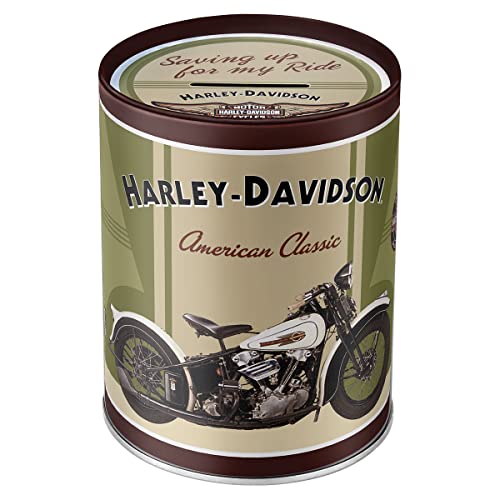 Nostalgic-Art Retro Spardose, 1 l, Harley-Davidson Knucklehead – Geschenk-Idee für Biker, Sparschwein aus Metall, Vintage Blech-Sparbüchse von Nostalgic-Art