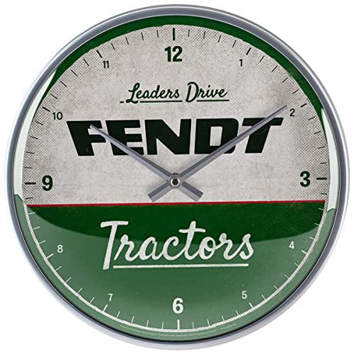 Nostalgic-Art Retro Wanduhr, Ø 31 cm, Fendt – Tractors – Geschenk-Idee für Traktor-Fans, Große Küchenuhr, Vintage Design von Nostalgic-Art