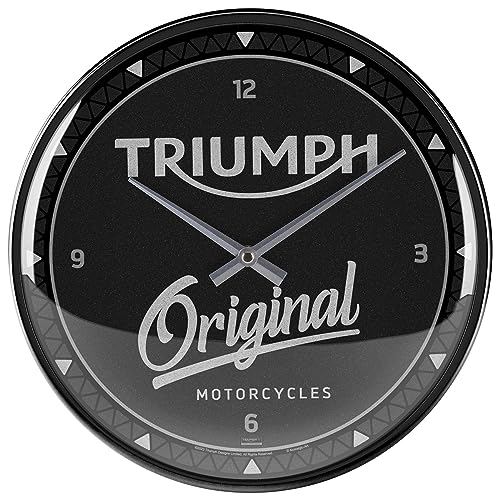 Nostalgic-Art Retro Wanduhr, Ø 31 cm, Triumph – Original – Geschenk-Idee für Biker, Große Küchenuhr, Vintage Design von Nostalgic-Art