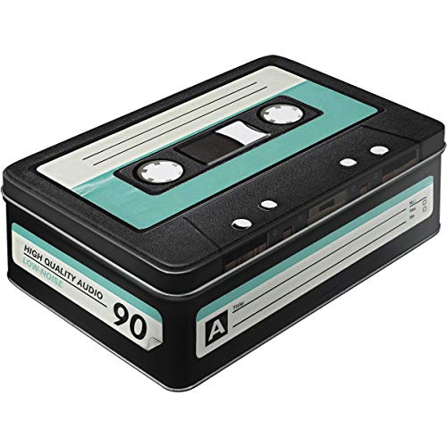 Nostalgic-Art Retro Vorratsdose Flach, 2,5 l, Retro Cassette – Geschenk-Idee für Nostalgie-Fans, Blech-Dose mit Deckel, Vintage Design von Nostalgic-Art