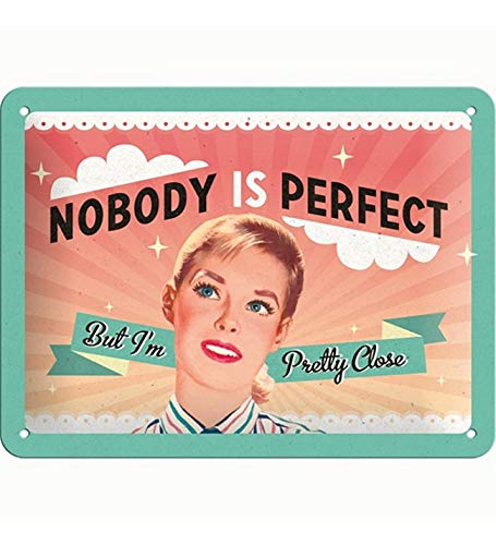 Nostalgic-Art - Say it 50's Nobody Is Perfect - Blechschild - 15x20cm von Nostalgic-Art