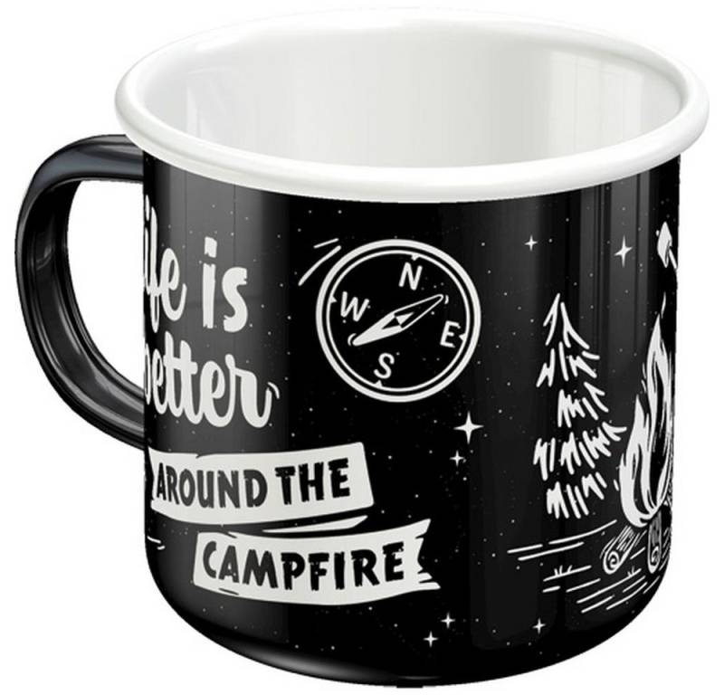 Nostalgic-Art Tasse Emaille-Becher - Life Is Better Around The Campfire von Nostalgic-Art