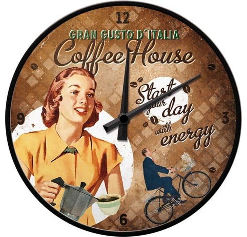 Nostalgic-Art Wanduhr Küchenuhr - Coffee und Chocolate House Lady Ø 31 cm von Nostalgic-Art