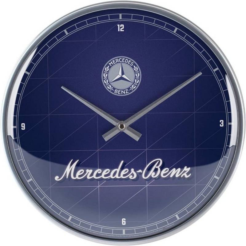 Nostalgic-Art Wanduhr Wanduhr - Mercedes-Benz - Silver & Blue von Nostalgic-Art