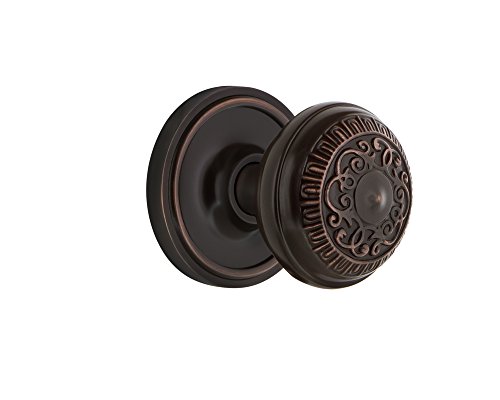 Nostalgic Warehouse Classic Rosette Privacy Egg & Dart Door Knob in Timeless Bronze von Nostalgic