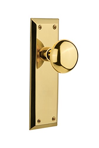 Nostalgic Warehouse New York Plate with New York Knob, Passage - 2.75", Unlacquered Brass von Nostalgic