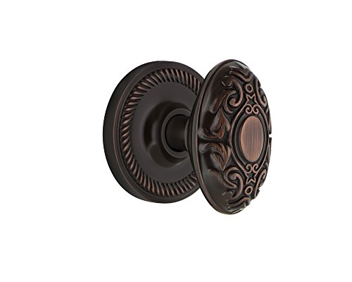 Nostalgic Warehouse Rope Rosette with Victorian Knob, Passage - 2.75", Timeless Bronze von Nostalgic