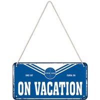 Nostalgic-Art Retro Hängeschild, 10 X 20 cm, "Pan Am - On Vacation", Geschenk-Idee Für Reiselustige, Aus Metall, Vintage Design von NostalgicArtBerlin