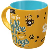Nostalgic-Art Retro Kaffee-Becher, 330 Ml, "Coffee & Dogs", Geschenk-Idee Für Hunde-Besitzer, Keramik-Tasse, Pfotenschild-Design von NostalgicArtBerlin
