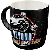 Nostalgic-Art Retro Kaffee-Becher, 330 Ml, "Gaming Beyond Imagination", Geschenk-Idee Für Gamer, Keramik-Tasse, Vintage Design von NostalgicArtBerlin