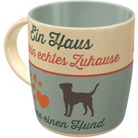Nostalgic-Art Retro Kaffee-Becher, 330 Ml, "Kein Echtes Zuhause", Geschenk-Idee Für Hunde-Besitzer, Keramik-Tasse, Pfotenschild-Design von NostalgicArtBerlin