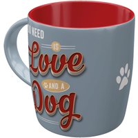 Nostalgic-Art Retro Kaffee-Becher, 330 Ml, "Love Dog", Geschenk-Idee Für Hunde-Besitzer, Keramik-Tasse, Pfotenschild-Design Mit Spruch von NostalgicArtBerlin